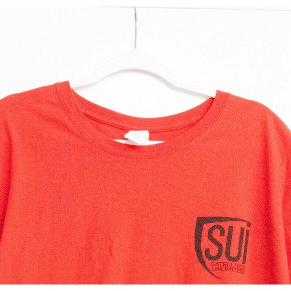 Gildan Mens Orange Cotton T Shirt Logo Round Neck Pullover Short Sleeve 3XL - Picture 5 of 6